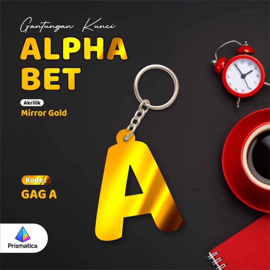 Ganci Alphabet Gold  -  Ganci Alphabet Gold Ready Stok