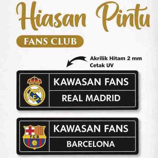 Hiasan Pintu Kawasan Fans Club Bola Print UV Hasil Cetak Tajam Free Double Tape