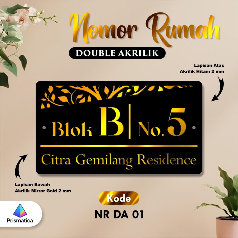 Nomor Rumah - Nomor Rumah Double Akrilik