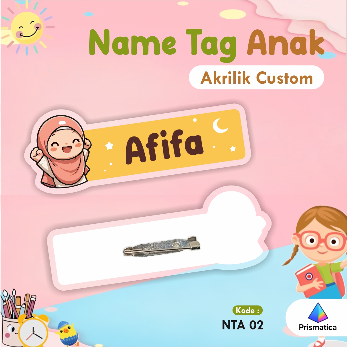 NAMETAG ANAK CUSTOM - NAMETAG ANAK CUSTOM NAMA - Gambar 3