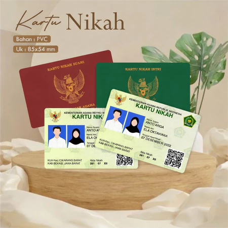 CETAK ID CARD KARTU WEDDING BAHAN PVC - KARTU IDENTITAS PASANGAN